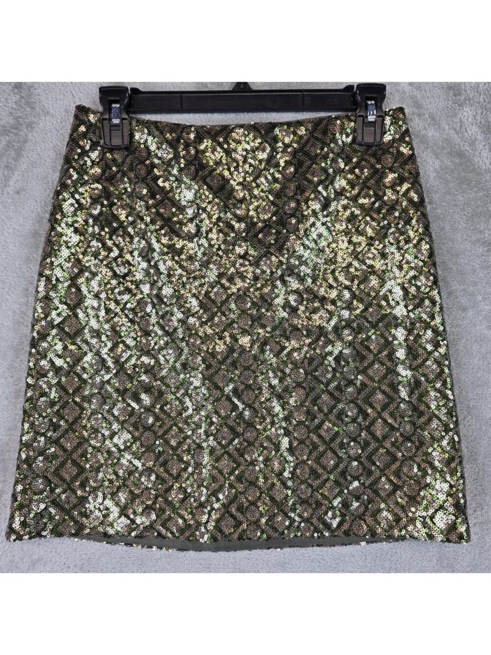 Banana Republic Skirt Womens 2P Green Sequin Geometric Mini Pencil Lined Party